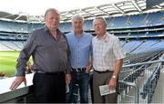 21 September 2013; On the eve of the All-Ireland Football Final Mayo football legend Willie Joe Padden gave a unique tour of Croke Park stadium as part of the Bord Gáis Energy Legends Tour Series. Pictured with Willie are, Mayo supporters Pat, left, and Frank Gallagher, from Bunnyconnellan, Co. Mayo. Willie Joe Padden also received a framed photograph and plaque from John Conroy, Sponsorship, Bord Gais Energy, after the tour. This was the final Bord Gáis Energy Legends Tour for 2013 and previous tours included Legends such as Pat Gilroy, Ken McGrath, Tommy Dunne, Jamesie O’Connor and Steven McDonnell. Full details of other Croke Park events are available on www.crokepark.ie/events. Croke Park, Dublin. Picture credit: Brendan Moran / SPORTSFILE