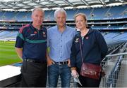 21 September 2013; On the eve of the All-Ireland Football Final Mayo football legend Willie Joe Padden gave a unique tour of Croke Park stadium as part of the Bord Gáis Energy Legends Tour Series. Pictured with Willie are Mayo supporters John and Louise Gillespie, Ballacorick, Ballina, Co. Mayo. Willie Joe Padden also received a framed photograph and plaque from John Conroy, Sponsorship, Bord Gais Energy, after the tour. This was the final Bord Gáis Energy Legends Tour for 2013 and previous tours included Legends such as Pat Gilroy, Ken McGrath, Tommy Dunne, Jamesie O’Connor and Steven McDonnell. Full details of other Croke Park events are available on www.crokepark.ie/events. Croke Park, Dublin. Picture credit: Brendan Moran / SPORTSFILE