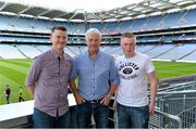 21 September 2013; On the eve of the All-Ireland Football Final Mayo football legend Willie Joe Padden gave a unique tour of Croke Park stadium as part of the Bord Gáis Energy Legends Tour Series. Pictured with Willie are Mayo supporters Brendan, left, and Patrick Gallagher, from Leeds and Bunnyconnellan, Co. Mayo. Willie Joe Padden also received a framed photograph and plaque from John Conroy, Sponsorship, Bord Gais Energy, after the tour. This was the final Bord Gáis Energy Legends Tour for 2013 and previous tours included Legends such as Pat Gilroy, Ken McGrath, Tommy Dunne, Jamesie O’Connor and Steven McDonnell. Full details of other Croke Park events are available on www.crokepark.ie/events. Croke Park, Dublin. Picture credit: Brendan Moran / SPORTSFILE