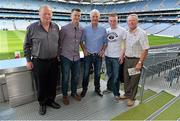 21 September 2013; On the eve of the All-Ireland Football Final Mayo football legend Willie Joe Padden gave a unique tour of Croke Park stadium as part of the Bord Gáis Energy Legends Tour Series. Pictured with Willie are Mayo supporters, from left, Pat, Brendan, Patrick and Frank Gallagher, from Leeds and Bunnyconnellan, Co. Mayo. Willie Joe Padden also received a framed photograph and plaque from John Conroy, Sponsorship, Bord Gais Energy, after the tour. This was the final Bord Gáis Energy Legends Tour for 2013 and previous tours included Legends such as Pat Gilroy, Ken McGrath, Tommy Dunne, Jamesie O’Connor and Steven McDonnell. Full details of other Croke Park events are available on www.crokepark.ie/events. Croke Park, Dublin. Picture credit: Brendan Moran / SPORTSFILE