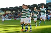 21 September 2013; Gary McCabe, Shamrock Rovers, celebrates after scoring his side's first goal with team-mate Shane Robinson, left. EA Sports Cup Final, Shamrock Rovers v Drogheda United, Tallaght Stadium, Tallaght, Co. Dublin. Photo by Sportsfile
