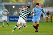21 September 2013; Thomas Stewart, Shamrock Rovers, in action against Alan McNally, Drogheda United. EA Sports Cup Final, Shamrock Rovers v Drogheda United, Tallaght Stadium, Tallaght, Co. Dublin. Photo by Sportsfile