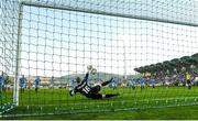 21 September 2013; Gary McCabe, Shamrock Rovers, shoots to score his side's first goal from the penalty spot past Drogheda United goalkeeper Michael Slingermann. EA Sports Cup Final, Shamrock Rovers v Drogheda United, Tallaght Stadium, Tallaght, Co. Dublin. Photo by Sportsfile