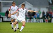 21 September 2013; Paddy Jackson, Ulster, kicks a penalty. Celtic League 2013/14, Round 3, Connacht v Ulster, The Sportsground, Galway. Picture credit: Diarmuid Greene / SPORTSFILE