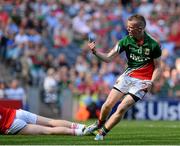 22 September 2013; Darragh Doherty, Mayo, celebrates after scoring his side's second goal. Electric Ireland GAA Football All-Ireland Minor Championship Final, Tyrone v Mayo, Croke Park, Dublin. Picture credit: David Maher / SPORTSFILE