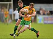 21 September 2013; Gary Sice, Corofin, Galway, in action against Kevin Duffin, Castlewellen, Down, during the 2013 FBD 7s semi-final at Kilmacud Crokes GAA Club. The competition, now in its 41st year, attracted top club teams from all over Ireland and provided a day of fantastic football for GAA fans. Kilmacud Crokes GAA Club, Stillorgan, Co. Dublin. Picture credit: Barry Cregg / SPORTSFILE