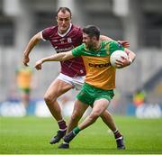 14 July 2024; Ryan McHugh of Donegal in action against John Maher of Galway during the GAA Football All-Ireland Senior Championship semi-final match between Donegal and Galway at Croke Park in Dublin. Photo by Seb Daly/Sportsfile