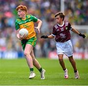 14 July 2024; Hugh Gormley, St Malachy's PS, Ballygawley, Tyrone, representing Donegal during the GAA INTO Cumann na mBunscol Respect Exhibition Go Games at the GAA Football All-Ireland Senior Championship semi-final match between Donegal and Galway at Croke Park in Dublin. Photo by David Fitzgerald/Sportsfile