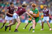 14 July 2024; Hugh Gormley, St Malachy's PS, Ballygawley, Tyrone, representing Donegal during the GAA INTO Cumann na mBunscol Respect Exhibition Go Games at the GAA Football All-Ireland Senior Championship semi-final match between Donegal and Galway at Croke Park in Dublin. Photo by David Fitzgerald/Sportsfile