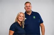 17 July 2024; PA TO CEO Teresa Rudd and high performance director John Rudd during the Team Ireland Paris 2024 team announcement for Swimming at the Crowne Plaza Hotel in Blanchardstown, Dublin. Photo by David Fitzgerald/Sportsfile