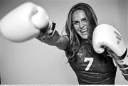 3 July 2024; (EDITOR'S NOTE; Image has been converted to black & white) Béibhinn Parsons during the Team Ireland Paris 2024 team announcement for Rugby Sevens at the Crowne Plaza Hotel in Blanchardstown, Dublin. Photo by David Fitzgerald/Sportsfile