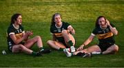 20 July 2024; Kerry players, from left, Mary O'Connell, Emma Dineen and Kayleigh Cronin encourage their team-mates as they do conditioning runs after the TG4 All-Ireland Ladies Football Senior Championship semi-final match between Armagh and Kerry at Glenisk O’Connor Park in Tullamore, Offaly. Photo by Piaras Ó Mídheach/Sportsfile