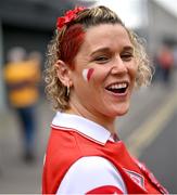 21 July 2024; Cork supporter Eilish Farrell from Passage West, Cork, before the GAA Hurling All-Ireland Senior Championship Final between Clare and Cork at Croke Park in Dublin. Photo by David Fitzgerald/Sportsfile
