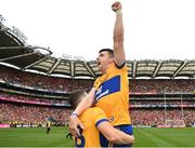 21 July 2024; Tony Kelly of Clare, top, celebrates with team-mate Paul Flanagan after their side's victory in the GAA Hurling All-Ireland Senior Championship Final between Clare and Cork at Croke Park in Dublin. Photo by Sam Barnes/Sportsfile