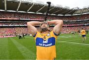 21 July 2024; Seadna Morey of Clare celebrates after his side's victory in the GAA Hurling All-Ireland Senior Championship Final between Clare and Cork at Croke Park in Dublin. Photo by Sam Barnes/Sportsfile