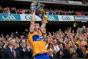 21 July 2024; Clare captain Tony Kelly lifts the Liam MacCarthy cup after his side's victory in the GAA Hurling All-Ireland Senior Championship Final match between Clare and Cork at Croke Park in Dublin. Photo by Ray McManus/Sportsfile