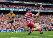 21 July 2024; Cork goalkeeper Patrick Collins concedes a third goal, scored by Clare's Tony Kelly, not pictured, during the GAA Hurling All-Ireland Senior Championship Final match between Clare and Cork at Croke Park in Dublin. Photo by Seb Daly/Sportsfile