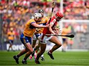 21 July 2024; Brian Hayes of Cork in action against Conor Cleary of Clare during the GAA Hurling All-Ireland Senior Championship Final match between Clare and Cork at Croke Park in Dublin. Photo by Seb Daly/Sportsfile