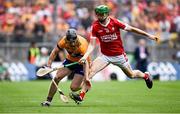 21 July 2024; Tony Kelly of Clare in action against Séamus Harnedy of Cork during the GAA Hurling All-Ireland Senior Championship Final match between Clare and Cork at Croke Park in Dublin. Photo by Seb Daly/Sportsfile