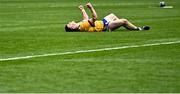 21 July 2024; Clare captain Tony Kelly celebrates after his side's victory in the GAA Hurling All-Ireland Senior Championship Final between Clare and Cork at Croke Park in Dublin. Photo by Piaras Ó Mídheach/Sportsfile