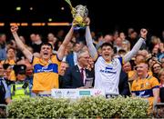 21 July 2024; Clare's Cian Galvin, left, and Cian Broderick lifts the Liam MacCarthy cup following victory in the GAA Hurling All-Ireland Senior Championship Final between Clare and Cork at Croke Park in Dublin. Photo by Stephen McCarthy/Sportsfile