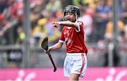 21 July 2024; Riain Casey, Our Lady of Mercy NS, Stradbally, Co Waterford, representing Cork during the GAA INTO Cumann na mBunscol Respect Exhibition Go Games at the GAA Hurling All-Ireland Senior Championship final between Clare and Cork at Croke Park in Dublin. Photo by Piaras Ó Mídheach/Sportsfile