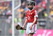21 July 2024; Riain Casey, Our Lady of Mercy NS, Stradbally, Co Waterford, representing Cork during the GAA INTO Cumann na mBunscol Respect Exhibition Go Games at the GAA Hurling All-Ireland Senior Championship final between Clare and Cork at Croke Park in Dublin. Photo by Piaras Ó Mídheach/Sportsfile