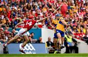 21 July 2024; John Conlon of Clare in action against Alan Connolly of Cork during the GAA Hurling All-Ireland Senior Championship Final between Clare and Cork at Croke Park in Dublin. Photo by Brendan Moran/Sportsfile