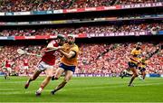 21 July 2024; Mark Coleman of Cork in action against Ryan Taylor of Clare during the GAA Hurling All-Ireland Senior Championship Final between Clare and Cork at Croke Park in Dublin. Photo by Piaras Ó Mídheach/Sportsfile