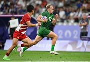 24 July 2024; Niall Comerford of Team Ireland during the Men's Rugby Sevens Pool A match between Team Ireland and Team Japan at the Stade de France during the 2024 Paris Summer Olympic Games in Paris, France. Photo by David Fitzgerald/Sportsfile