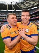 21 July 2024; Clare captain Tony Kelly, right, and team-mate Shane O'Donnell celebrate after their side's victory in the GAA Hurling All-Ireland Senior Championship Final between Clare and Cork at Croke Park in Dublin. Photo by Sam Barnes/Sportsfile