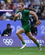 25 July 2024; Niall Comerford of Team Ireland during the Men's Rugby Sevens Pool A match between Team Ireland and Team New Zealand at the Stade de France during the 2024 Paris Summer Olympic Games in Paris, France. Photo by Brendan Moran/Sportsfile