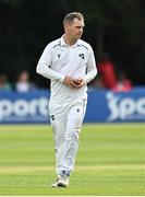 25 July 2024; Andy McBrine of Ireland during day one of the Test Match between Ireland and Zimbabwe at Stormont in Belfast. Photo by Oliver McVeigh/Sportsfile