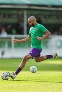 26 July 2024; Ethan Boyle of Wexford warming up before during the SSE Airtricity Men's First Division match between Bray Wanderers and Wexford at Carlisle Grounds in Bray, Wicklow. Photo by Thomas Flinkow/Sportsfile