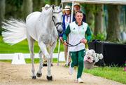 26 July 2024; Austin O’Connor of Team Ireland and Colorado Blue during the Veterinary Visit at the Château de Versailles during the 2024 Paris Summer Olympic Games in Paris, France. Photo by Pierre Costabadie/Sportsfile