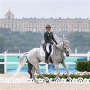 27 July 2024; Austin O'Connor of Team Ireland riding Colorado Blue during the eventing individual dressage at the Château de Versailles during the 2024 Paris Summer Olympic Games in Paris, France. Photo by Stephen McCarthy/Sportsfile