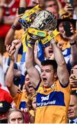 21 July 2024; Clare captain Tony Kelly lifts the Liam MacCarthy Cup after his side's victory in the GAA Hurling All-Ireland Senior Championship Final between Clare and Cork at Croke Park in Dublin. Photo by Piaras Ó Mídheach/Sportsfile