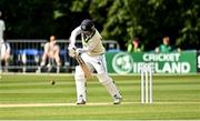 28 July 2024; Andy McBrine of Ireland batting during day four of the Test Match between Ireland and Zimbabwe at Stormont in Belfast. Photo by Oliver McVeigh/Sportsfile