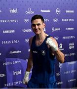 28 July 2024; Aidan Walsh of Team Ireland after his men's 71kg preliminary round of 32 bout against Makan Traore of Team France at the North Paris Arena during the 2024 Paris Summer Olympic Games in Paris, France. Photo by David Fitzgerald/Sportsfile