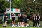 28 July 2024; Whitehall Rangers players walk the pitch before the FAI Women's Amateur Cup Final 2024 match between Whitehall Rangers and Terenure Rangers at UCD Bowl in Dublin. Photo by Michael P Ryan/Sportsfile