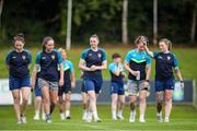 28 July 2024; Terenure Rangers players walk the pitch before the FAI Women's Amateur Cup Final 2024 match between Whitehall Rangers and Terenure Rangers at UCD Bowl in Dublin. Photo by Michael P Ryan/Sportsfile