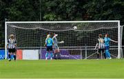 28 July 2024; Terenure Rangers concede their sides first goal scored by Megan Boggs of Whitehall Rangers, not pictured, during the FAI Women's Amateur Cup Final 2024 match between Whitehall Rangers and Terenure Rangers at UCD Bowl in Dublin. Photo by Michael P Ryan/Sportsfile