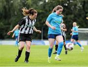 28 July 2024; Sarah Ryan of Terenure Rangers in action against Niamh Kenna of Whitehall Rangers during the FAI Women's Amateur Cup Final 2024 match between Whitehall Rangers and Terenure Rangers at UCD Bowl in Dublin. Photo by Michael P Ryan/Sportsfile
