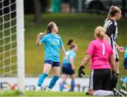 28 July 2024; Sarah Ryan of Terenure Rangers celebrates after scoring her side's first goal during the FAI Women's Amateur Cup Final 2024 match between Whitehall Rangers and Terenure Rangers at UCD Bowl in Dublin. Photo by Michael P Ryan/Sportsfile