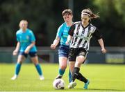 28 July 2024; Jane McKevitt of Whitehall Rangers in action against Jess Hunt of Terenure Rangers during the FAI Women's Amateur Cup Final 2024 match between Whitehall Rangers and Terenure Rangers at UCD Bowl in Dublin. Photo by Michael P Ryan/Sportsfile