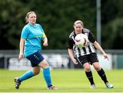 28 July 2024; Rachel McLoughlin of Whitehall Rangers in action against Niamh Carroll of Terenure Rangers during the FAI Women's Amateur Cup Final 2024 match between Whitehall Rangers and Terenure Rangers at UCD Bowl in Dublin. Photo by Michael P Ryan/Sportsfile