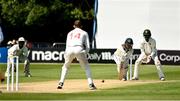 28 July 2024; Andy McBrine of Ireland batting during day four of the Test Match between Ireland and Zimbabwe at Stormont in Belfast. Photo by Oliver McVeigh/Sportsfile
