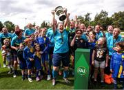 28 July 2024; Terenure Rangers captain Niamh Carroll lifts the cup after the FAI Women's Amateur Cup Final 2024 match between Whitehall Rangers and Terenure Rangers at UCD Bowl in Dublin. Photo by Michael P Ryan/Sportsfile