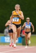 28 July 2024; Louise Shanahan from Leevale AC on her way to winning the Premier Women's 800m during the 123.ie National Track and Field League Final at Tullamore Harriers Athletics Club in Offaly. Photo by Matt Browne/Sportsfile