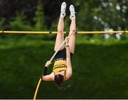 28 July 2024; Una Brice from Leevale AC who finished first in the Premier Women Pole Vault during the 123.ie National Track and Field League Final at Tullamore Harriers Athletics Club in Offaly. Photo by Matt Browne/Sportsfile